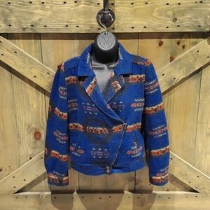 VINTAGE AZTEC COCO LOVE BOMBER JACKET SIZE SMALL COWGIRL BOHO TRIBAL FREE SPIRIT